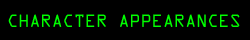 Character Appearances Header
