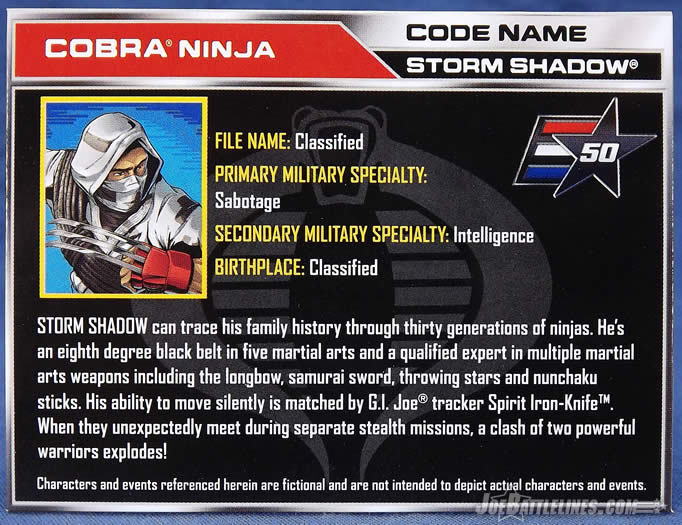 Classic Clash Storm Shadow - G.I. Joe 50th Anniversary collection