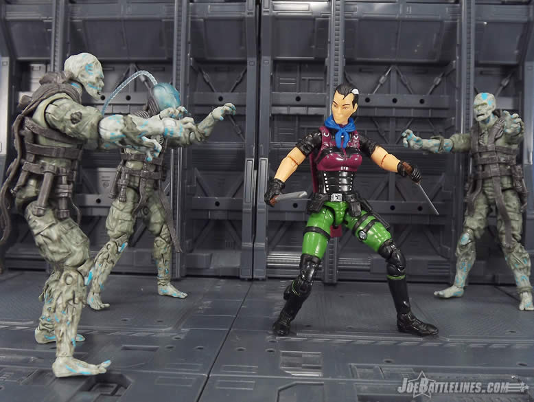 G.I. Joe Heavy Conflict Stiletto action figure vs Zombie Vipers