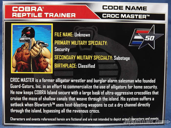 G.I. Joe 50th Anniversary Swamp Steam Croc Master