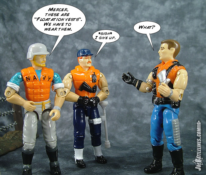 Top-side explains the floatation vests... again.