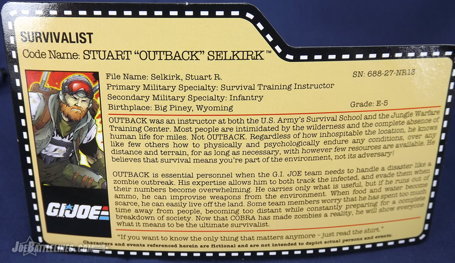 G.I. Joe Zombie Initiative Zombie Hunter Outback