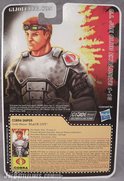 G.I. Joe Collector's Club Cobra Sniper Blackout