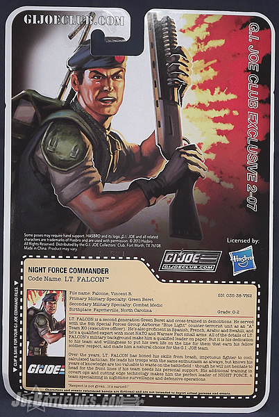 G.I. Joe Collector's Club Night Force Lt. Falcon