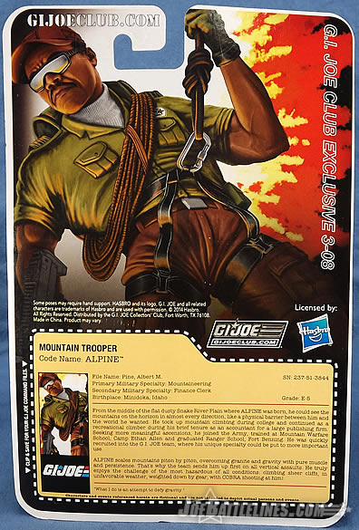 G.I. Joe Collector's Club FSS 3 Alpine