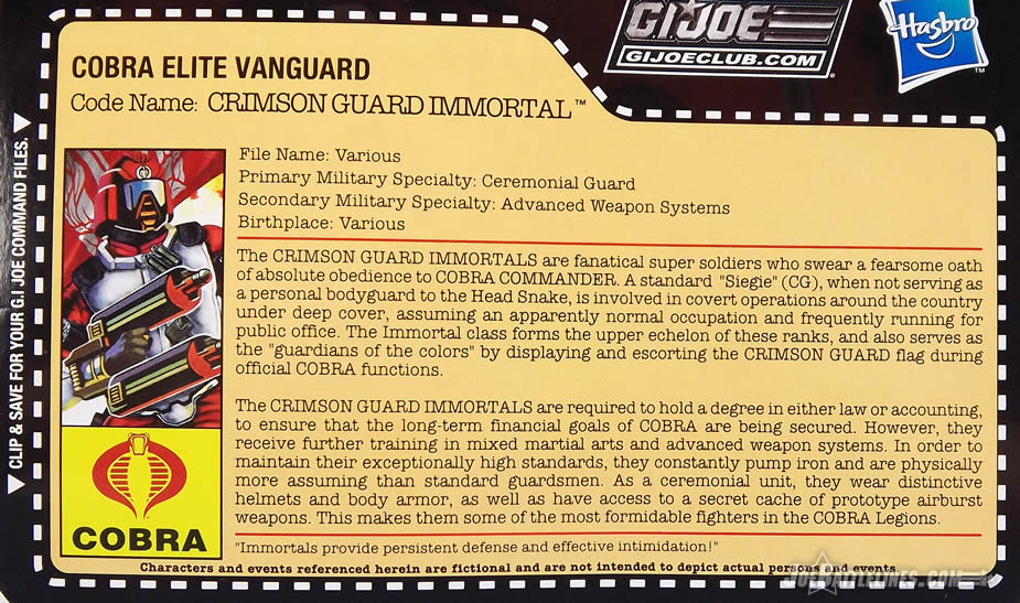 G.I. Joe Collector's Club FSS 3 Crimson Guard Immortal