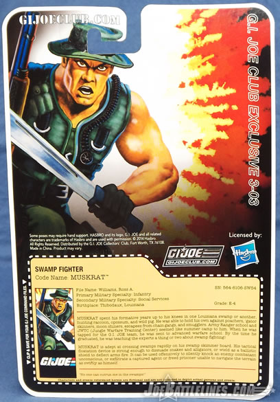 G.I. Joe Collector's Club FSS 3 Muskrat