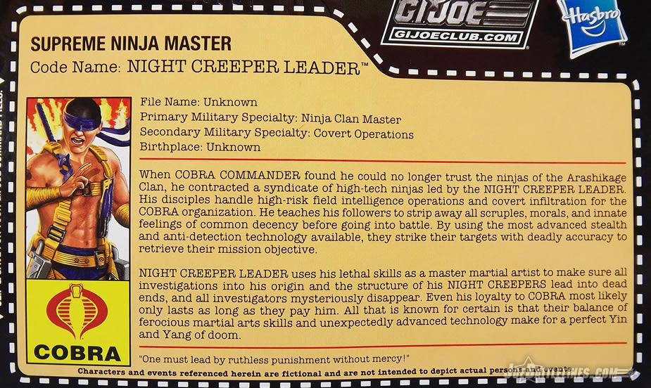 G.I. Joe Collector's Club FSS 3 Night Creeper Leader