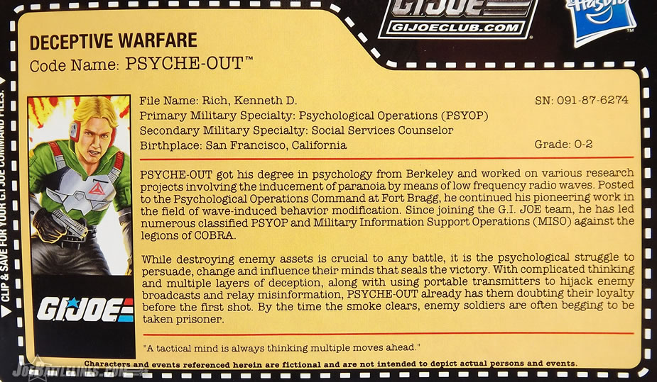G.I. Joe Collector's Club FSS Psyche-Out