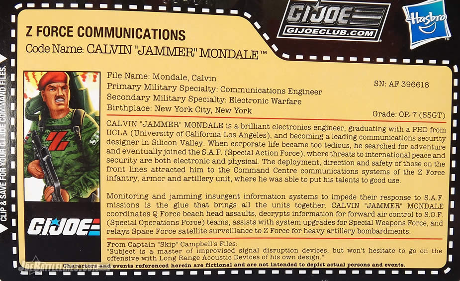 G.I. Joe FSS 4 Z-Force Jammer filecard