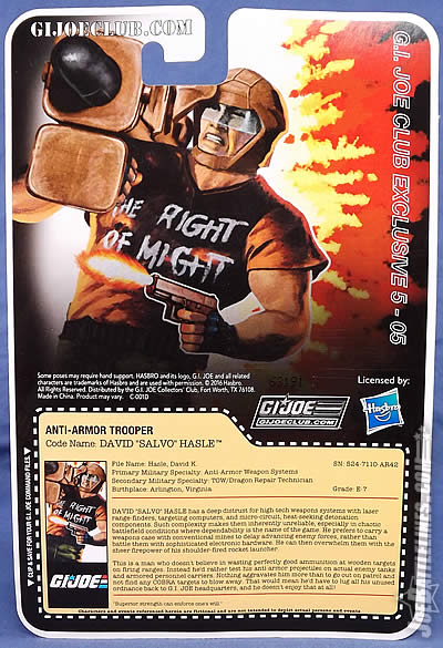 G.I. Joe FSS 5 Salvo card back