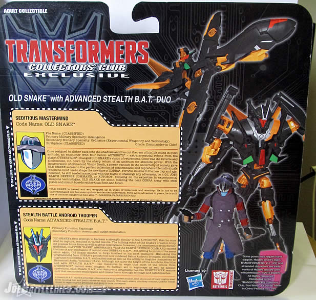 G.I. Joe vs Transformers Old Snake & Stealth BAT