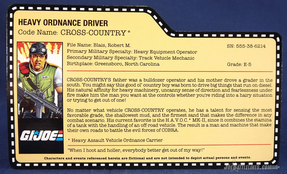 G.I. Joe Collector's Club 2014 Cross Country action figure