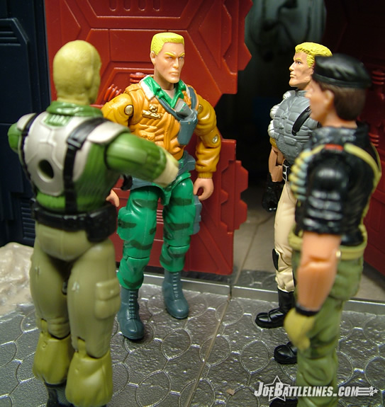 The GIJoe command staff - General Hawk, Duke, Flint, Beach Head