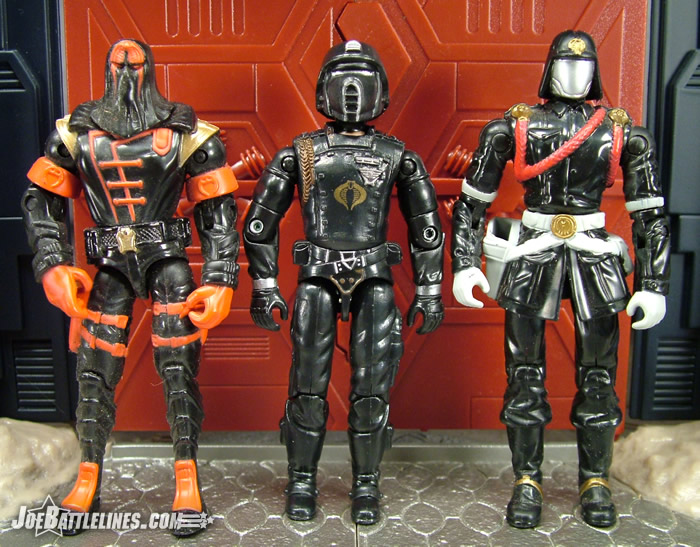 Comparison of Crimson Shadow Guard and black Cobra Commander figures