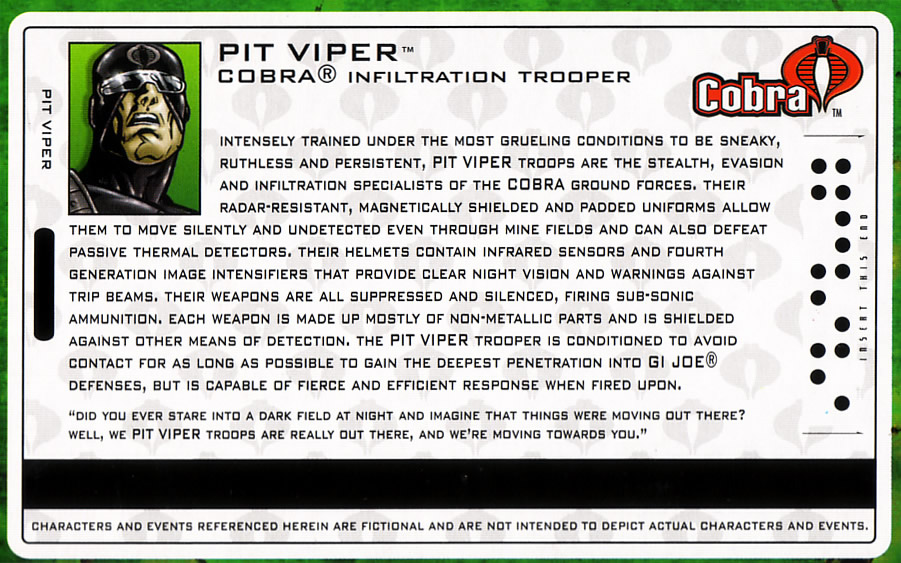 Pit Viper filecard